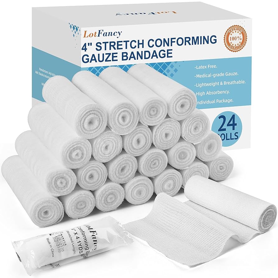 Amazon.com: LotFancy Gauze Rolls, 24 Count, 4 Inch x 4.1